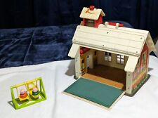 Vintage 1971 Fisher Price Little People School House 923 Swing Set Figs picture