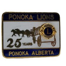 Lions Club Pin Ponoka Alberta Canada 25 Years Tie Tack Stage Coach Horse LITPC picture