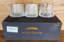 Set of 3 Crystal Whiskey Glasses Rotatable Old Fashioned Whiskey/Rum Glasses picture