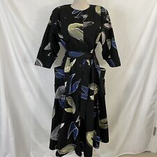 The Design House Midi Dress S Cotton Hand Painted Vintage 80s Womens picture