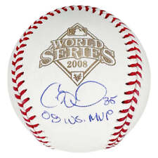 Cole Hamels Signed 08 MVP Inscription Rawlings Official MLB World Series Basebal picture