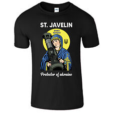 St. Javelin Protector Of Ukraine Stand With Ukrainian American Support T Shirt picture