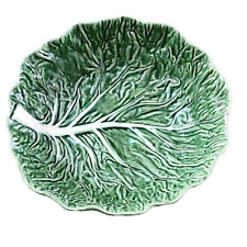 Vintage Bordallo Pinheiro Cabbage Leaf Large Serving Bowl Green 12.5 x 12 picture