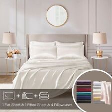 12 Colors 6 Pc Satin Smooth Silky Sheet Set Luxury Texture Full Queen King Bed picture