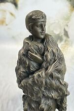 LOVELY 1920`s HIGH SOCIETY GENUINE PURE HOTCAST BRONZE ART DECO SIGNED  ARTWORK picture