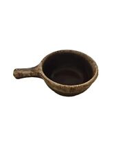 Vintage Hull Pottery USA Oven Proof Brown Drip Small Handled Chili Soup Bowls picture