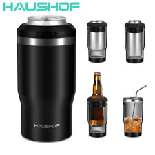 HAUSHOF 12 oz Stainless Steel Can Cooler 4 in 1 Double Wall Can Insulator Cooler picture