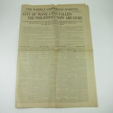 Spanish American War Newspaper Manila Philippines Fallen Cover May 1898 Antique picture