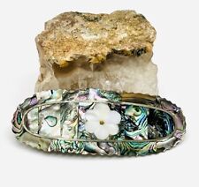 Alpaca Barrette Vintage  Green With Mother Of Pearl picture