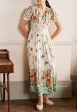 Boden Floral Print Women's Long Dress Size UK10 White Tessa Maxi Dress E1647 picture