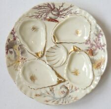 Antique Vintage Weimar Seaweed Coral Anemonies Oyster Plate P5681 picture