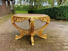 1950's Italian Baroque / Rococo Coffee Table Gild Beech and Italian Pink Marble picture