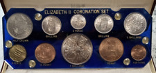 1953 Royal Mint Great Britain 10 Coin Elizabeth II Coronation Proof Set in Case picture