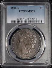 1890-S Morgan Dollar PCGS MS-63 Amber Toned Reverse picture