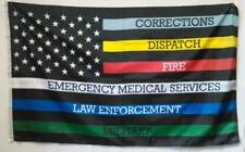 3x5FT Salute Thin Multi Line Flag Military Police Fire Corrections Dispatch EMS picture