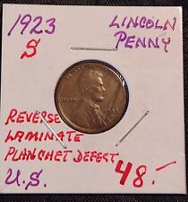 RARE 1923-S Lincoln Wheat Cent MAJOR Woodgrain Lamination Error. XF + picture