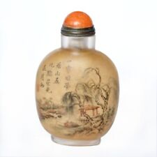 Chinese Glass Interior painting Snuff Bottle landscape painting Old Dream picture