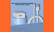 66W  Ultra-thin Travel Charger and 6A Type-C Cable - White picture