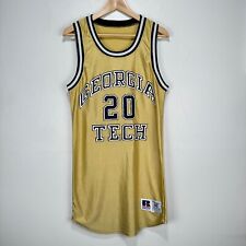 Vintage Georgia Tech Yellow Jackets Basketball Jersey Men 40 Gold Russell USA 20 picture