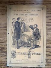 RARE 1873 The Car-Hook Tragedy Life Trial & Execution William Foster Barclays picture