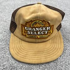 Vintage Granger Select Hat Cap Snap Back Brown USA Chewing Tobacco 80s 90s Patch picture