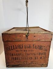 Antique Early Stenciled 1890's Primitive Country Egg Carrier Original Red Paint picture