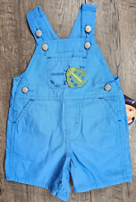 Baby Boy Clothes New Vintage Oshkosh 0-3 Month Blue Bug Shortalls picture