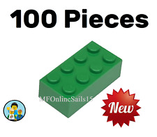 100x NEW LEGO 2x4 Green Bricks Piece # 3001 - BULK large bricks picture