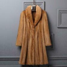 Real Mink Fur Long Thick Winter Ladies Coat Lapel Jacket Warm Parka  picture