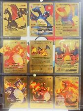 Pokémon Charizard V Vmax Gx Gold Foil Fan Art Cards Full Set of 18 Pieces picture