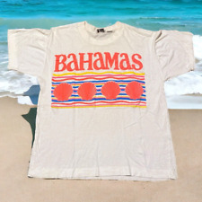 Vtg 80s Neon Bahamas T-shirt Size XL Thin Short Sleeve Shells Beach Neon picture