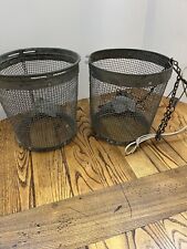 Vintage Galvanized Wire Mesh Fishing Minnow Trap Bucket Bait Rustic Many Uses picture