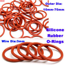 Red Silicone Rubber O-Ring Seal Metric Food Grade 3mm Cross Section 10mm-70mm OD picture