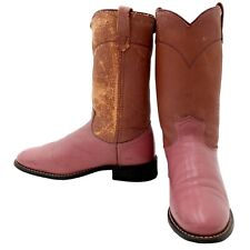 Distressed Acme Cowboy Boots Pink Mauve Ladies Size 6.5 M Cowgirl Western picture
