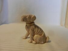 Vintage Brown & Off-White Ceramic Scottish Terrier Dog Figurine 3.5
