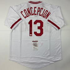 Autographed/Signed Dave Concepcion Cincinnati White Baseball Jersey JSA COA picture