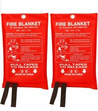 2 pcs Fire Blanket Fiberglass Fire Emergency Suppression Blanket Flame Retarda picture