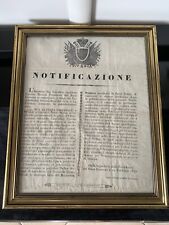 Regno Italy, Notification Authorization Print The Knight Firenze 1840 picture