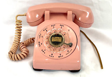 VINTAGE 60S 70S MCM PINK WESTERN ELECTRIC BELL ROTARY PHONE TABL TOP TELEPHONE picture