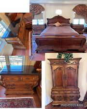 🦉OLd WorLd ThoMasViLLe HighEND 4p cal KIng BedROom SET bed NIghtSTand ARMOIRE picture