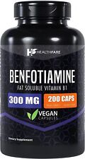 Benfotiamine 300mg 200 Veg Capsules Fat Soluble Thiamine Vitamin B1 HealthFare picture