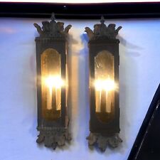 Mid 20th Century Gothic Wall Hung Patio/Doorway/Walkway Outdoor Lamps - PAIR picture