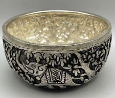 Rare wonderful Ancient Near Eastern elephant solid Silver  Engraved Bowl picture