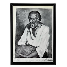 Pablo Picasso Original Signed Print- An Old Man, 1895- Art Color plate  picture
