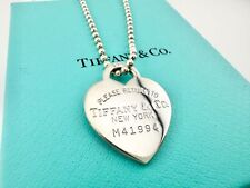 Tiffany & Co Tag Ball Chain Heart Pendant Necklace without Box Used Auth picture