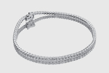 Stunning 2 Carat Natural Diamond Tennis Bracelet in 14K White Gold, 7 Inch picture