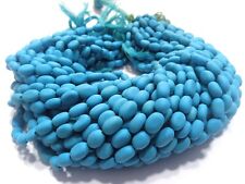 TURQUOISE SMOOTH OVAL 6X7-6X8MM PLAIN GEMSTONE BEADS 18