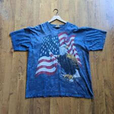 Vintage 2002 The Mountain American flag bald eagle USA T-shirt size xl 25x28 picture