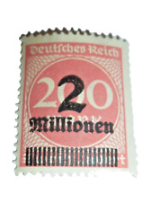 Rare 1923 German Deutsches Reich stamp 2 Millionen Mint Gum Overprint NH 200 picture