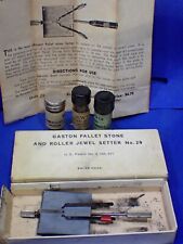 Vintage Gaston Watchmakers Pallet Stone and Roller Jewel Setter 29 + 3 Bottles picture